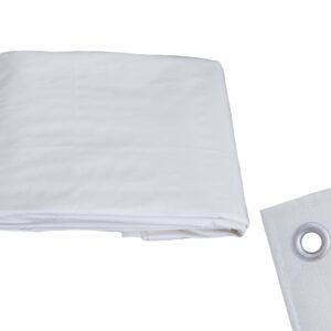 White Heavy DutyDurable Polyethylene, Aluminum Rust-Resistant Grommets, 10' x 12'