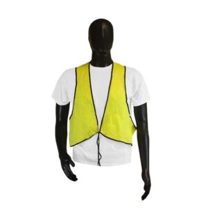Safety Vests Lime Green PVC w/Front String Tie