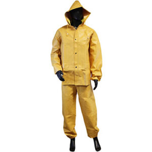 Rainwear Wear Heavy Weight Yellow PVC on Rayon Rain Suit, .65 mm [size: 5X]