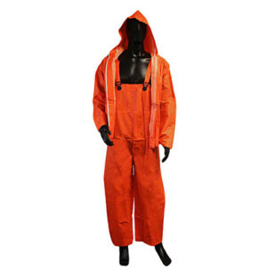 Rainwear Wear Orange 3 pc PVC on Polyester Rain Suit, .35 mm [size: S-2X]