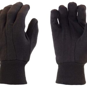Jersey Gloves Brown Jersey, Knit Wrist, Clute Pattern