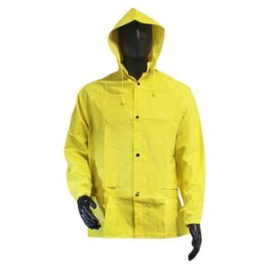Rainwear Wear Yellow 2 pc PVC on Polyester Rain Jacket w/Detachable Hood, .35 mm [size: S-4X]