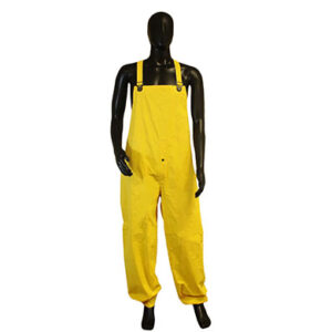 Rainwear Wear Yellow PVC on Polyester Rain Bib Overalls, .35 mm [size: S-4X]