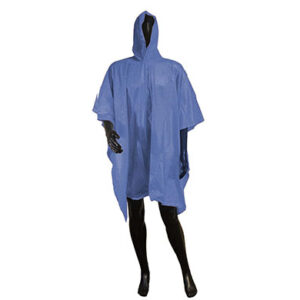 Rainwear Wear Blue PVC Poncho, .10 mm