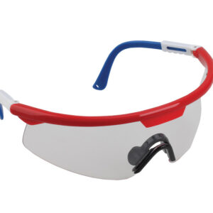 Safety Glasses Gladiator, Clear Lens, Red/White/Blue Frame, 12 ea/box