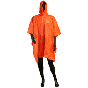 Rainwear Wear Orange PVC Poncho, .10 mm
