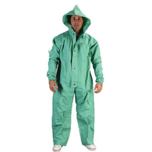 Rainwear Wear Green PVC/Nylon Scrim/PVC Coverall [size: S-5X]