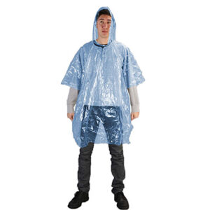 Rainwear Wear Blue Polyethylene Ponchos, 1 ea/bag