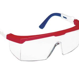 Safety Glasses Valiant, Clear Lens, Red/White/Blue Frame, 12 ea/box