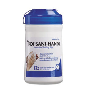 Sanitizers & Thermometers Instant Hand Sanitizing Wipes, 6" x 7.5", 135 Wipes/Tube