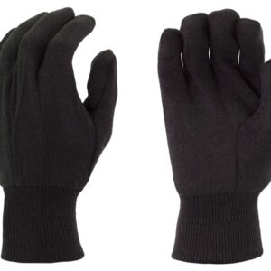 Jersey Gloves Brown Jersey, Knit Wrist, Clute Pattern