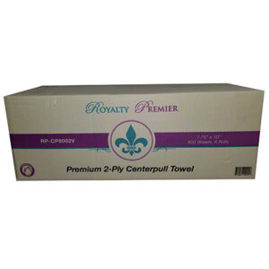 CENTER-PULL HAND TOWELS, 2-PLY, PERFORATED, 8" X 12", WHITE, 600/RL, 6 RL/CT (5505)