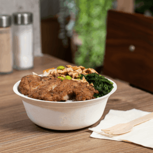 Karat Earth 16oz PFAS Free Eco-Friendly Bagasse Rice Bowl, White - 1,000 pcs