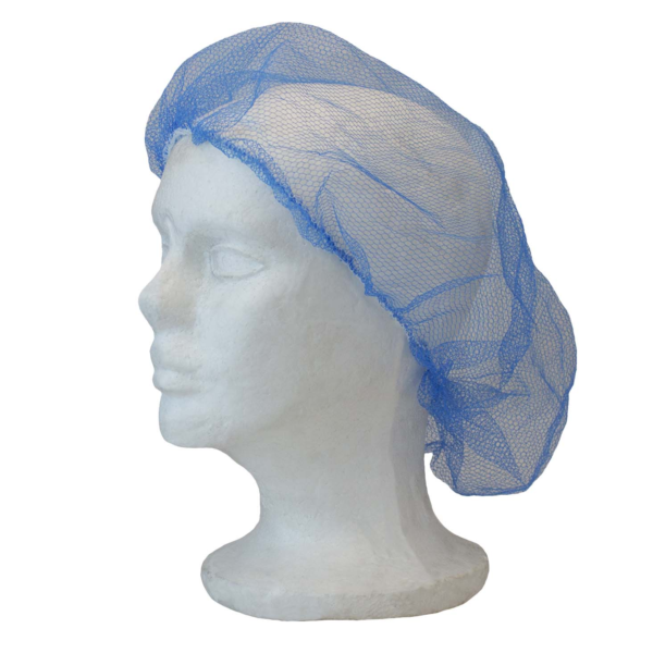 Nylon Hair Nets & Beard Covers 24”, Blue, Medium Weave, 100/box, 1,000/case