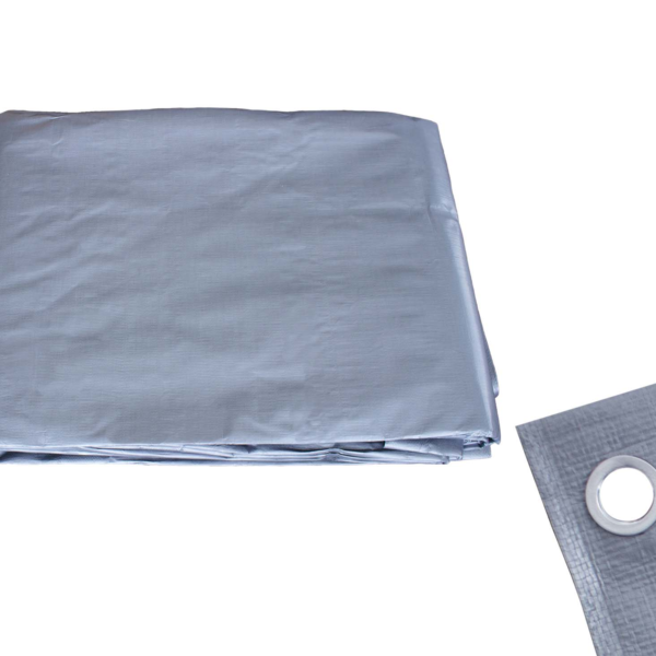 Silver Heavy DutyDurable Polyethylene, Aluminum Rust-Resistant Grommets, 10' x 12'