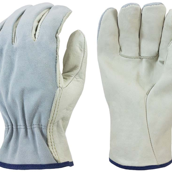 Cow - Unlined Grain Leather, Shirred Elastic Back, Straight Thumb