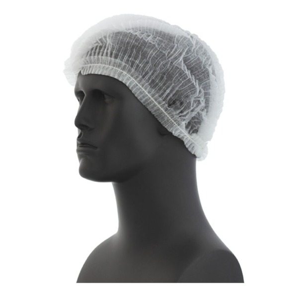 Garment Caps 24”, White, Pleated, 100/Dispenser Bag