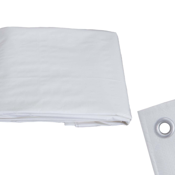 White Heavy DutyDurable Polyethylene, Aluminum Rust-Resistant Grommets, 12' x 24'