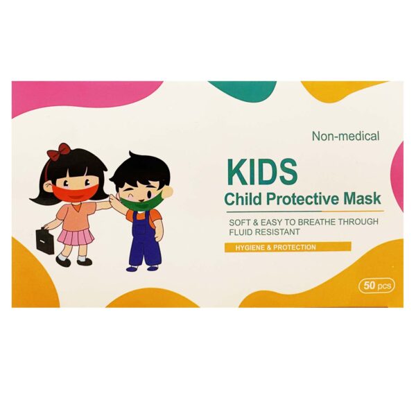 Dust Masks Face Mask, Ear-loop, Pleated, 5 Colors, Kids Size, 50/box