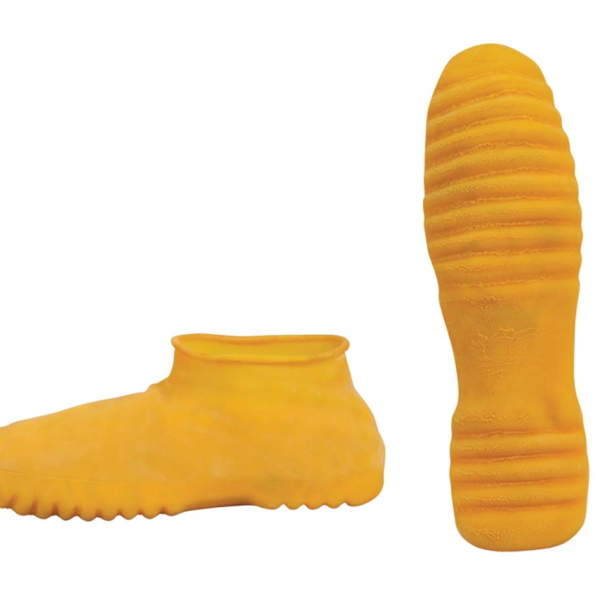 Booties Yellow Latex Booties, 6”, Over the Shoe [size: L]