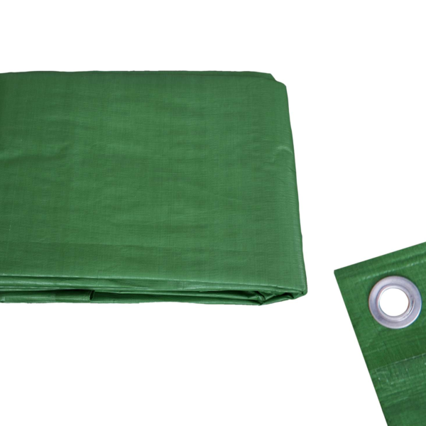 Green Heavy DutyDurable Polyethylene, Aluminum Rust-Resistant Grommets, 26' x 40'