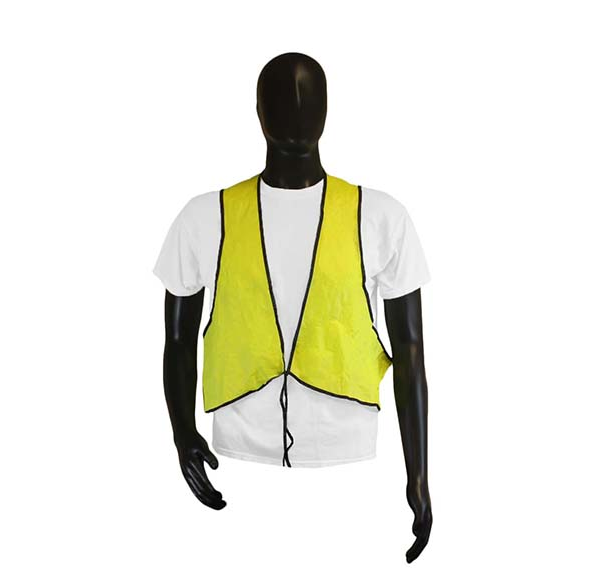 Safety Vests Lime Green PVC w/Front String Tie