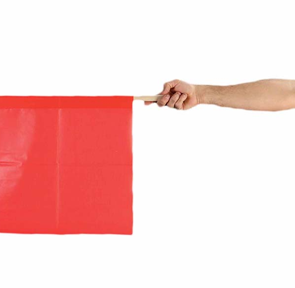 Cooling Bands and Safety Flags  Red Safety Flag (18" x 18") on 24" Wooden Dowel