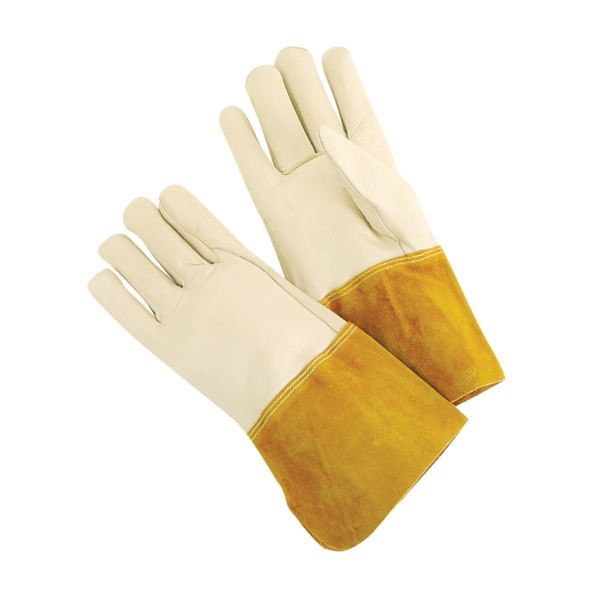 Gloves Cow Grain mig/tig Welders, Russet Split Leather Gauntlet Cuff, Kevlar® Sewn [size: S-XXL]