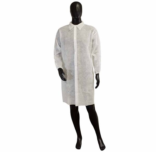 Lab Coats White Polypropylene Lab Coat, Collar, Snap Closure, No Pockets, 10/bag [size: S-5X]