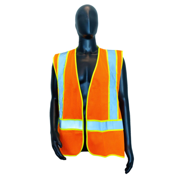 Safety Vests Class II Orange Polyester, Mesh Front/Back, Jumber [size: L/XL & 2X/3X]