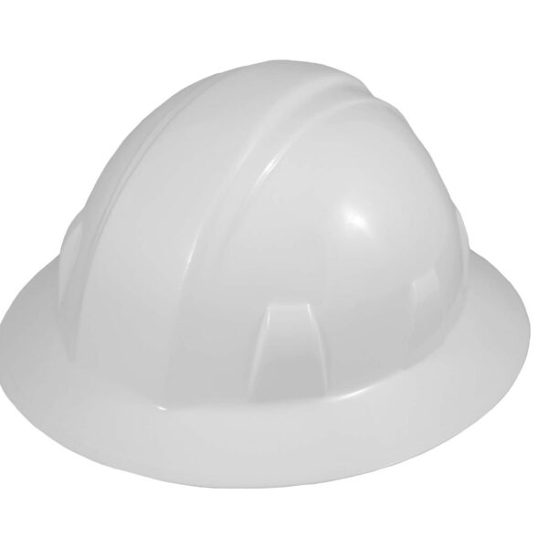 Hard Hats Full Brim, White, 4 Point Suspension, Ratchet Size Adjustment (64425 - Yellow, 64435 - Blue,