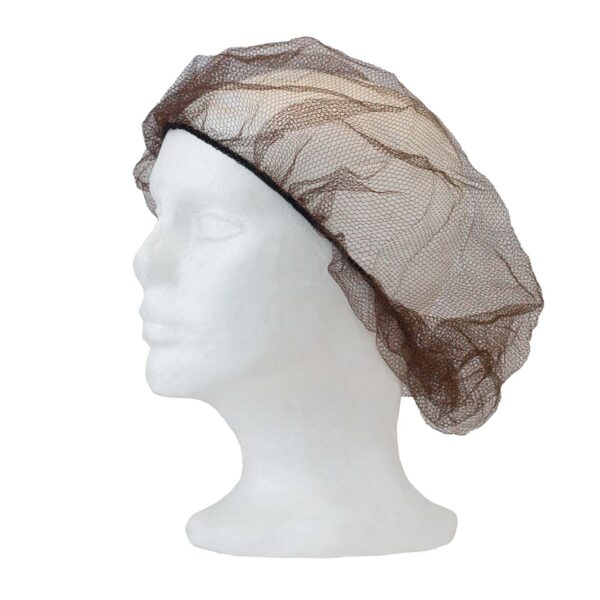 Nylon Hair Nets & Beard Covers 21”, Brown, Medium Weave, 100/box, 1,000/case