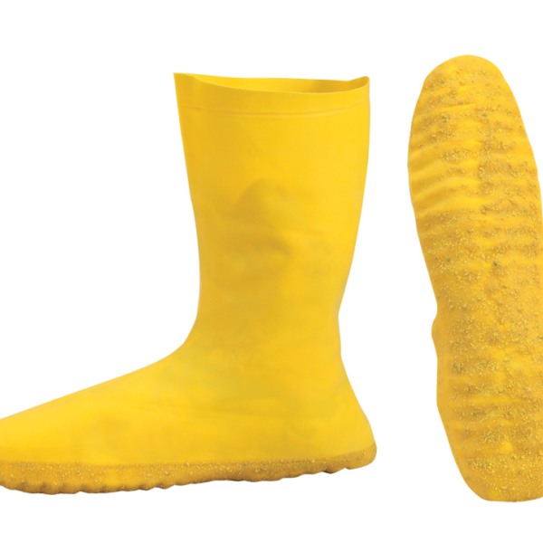 Booties Yellow Latex Haz-Mat Booties, 12", Over the Shoe [size: S-3X]