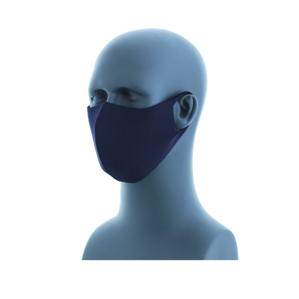 Fabric Face Masks Blue, 100% Polyester, Three Layers, Washable, Reusable, 1 ea/bag