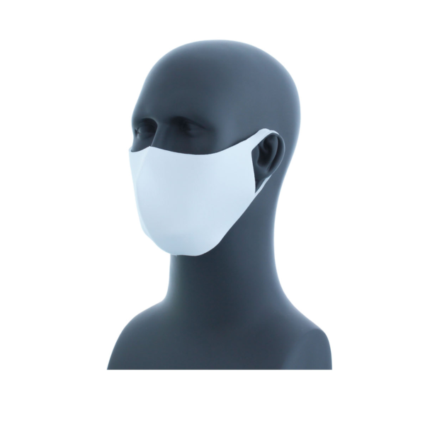 Fabric Face Masks White, 100% Polyester, Three Layers, Washable, Reusable, 1 ea/bag