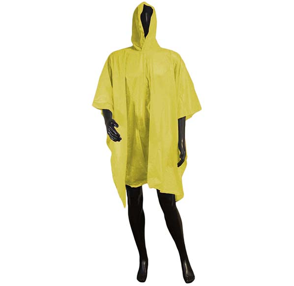 Rainwear Wear Yellow Polyethylene Ponchos, 1 ea/bag