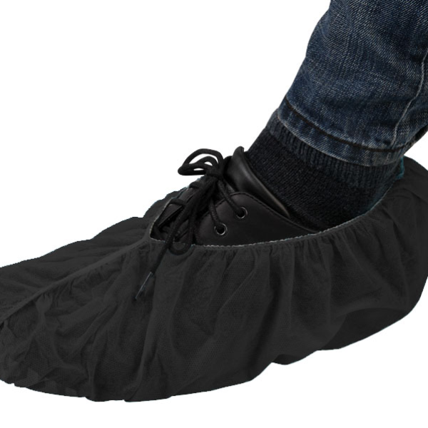 Shoe Covers Black Polypropylene Shoe Covers, Non-Skid Bottom, 100/bag [Universal Size]