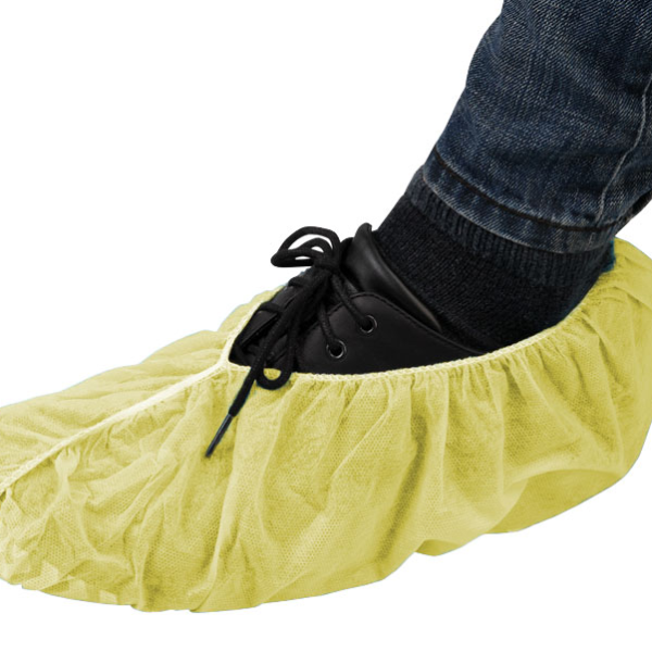 Shoe Covers Yellow Polypropylene Shoe Covers, Non-Skid Bottom, 100/bag [Universal Size]