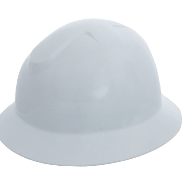 Hard Hats Full Brim, White, 6 Point Suspension, Ratchet Size Adjustment (64625 - Yellow)
