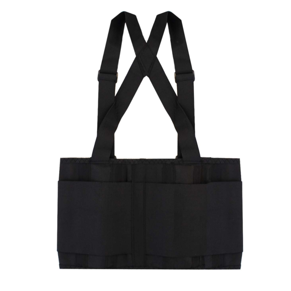 Back Support Black Back Support Belt with Suspenders [size: XS - 3XL]