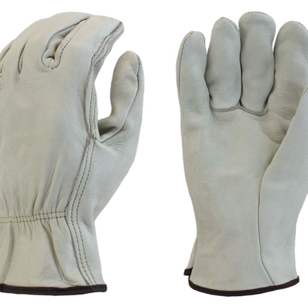 Cow - Unlined Grain Leather, Shirred Elastic Back, Straight Thumb