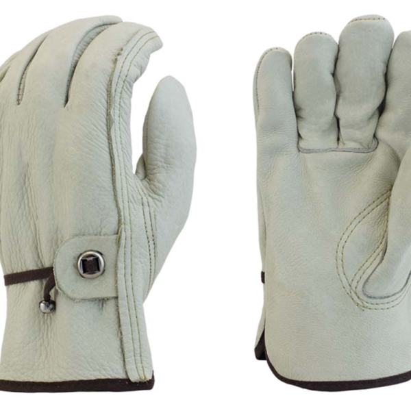 Cow - Unlined Grain Leather, Shirred Elastic Back, Keystone Thumb