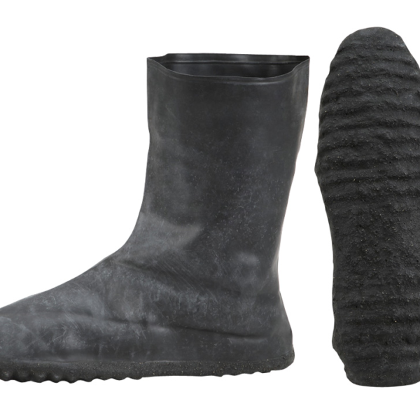 Booties Black Latex Booties, 12", Over the Shoe, Snap Closure [size: S-3X)]