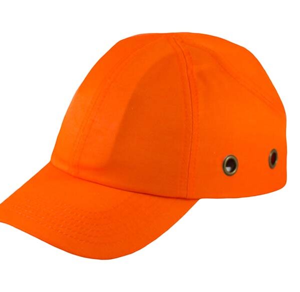 Bump Caps Hi-Viz Orange Baseball Style, Inner Shell, 100% Cotton Fabric, Velcro Size Adjustment