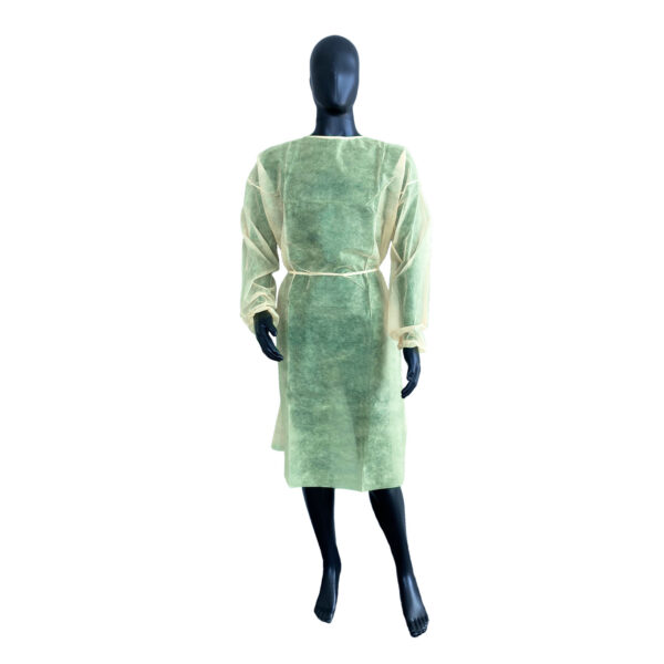 Shorts & Gowns Yellow Polypropylene Isolation Gown, Elastic Wrists [size: XL]