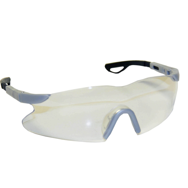 Safety Glasses Commandor, Clear Lens, Silver Frame, Adjustable Temples, 12 ea/box