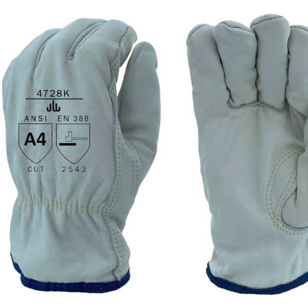 Cow - Unlined Grain Leather, Shirred Elastic Back, Keystone Thumb