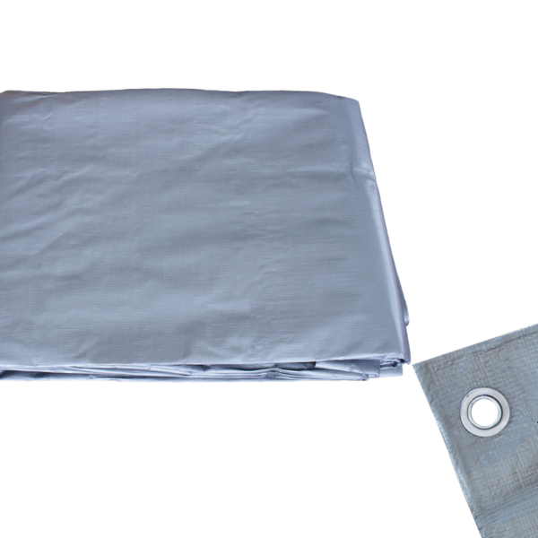 Silver/Black Heavy DutyDurable Polyethylene, Aluminum Rust-Resistant Grommets, 50' x 100'