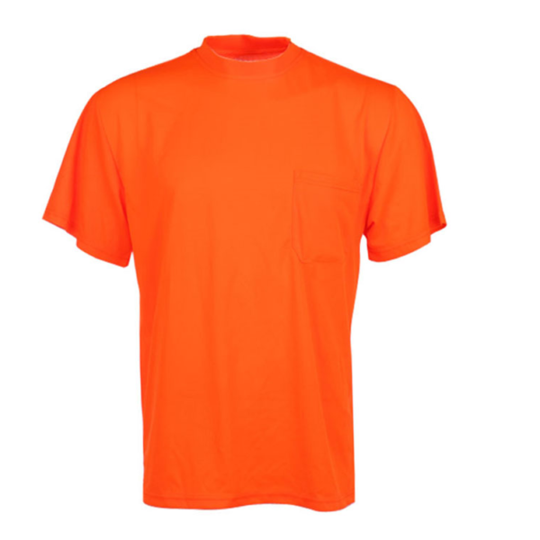 Safety Shirts Orange Safety T-Shirt, Short Sleeves, Left Chest Pocket, 100% Polyester [size: M-5X]
