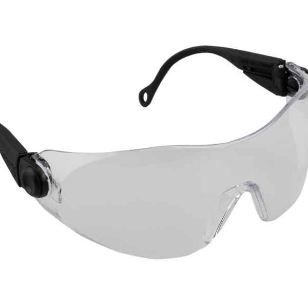 Safety Glasses I-Guard, Clear Lens, Black Frame, Adjustable Temples, 12 ea/box